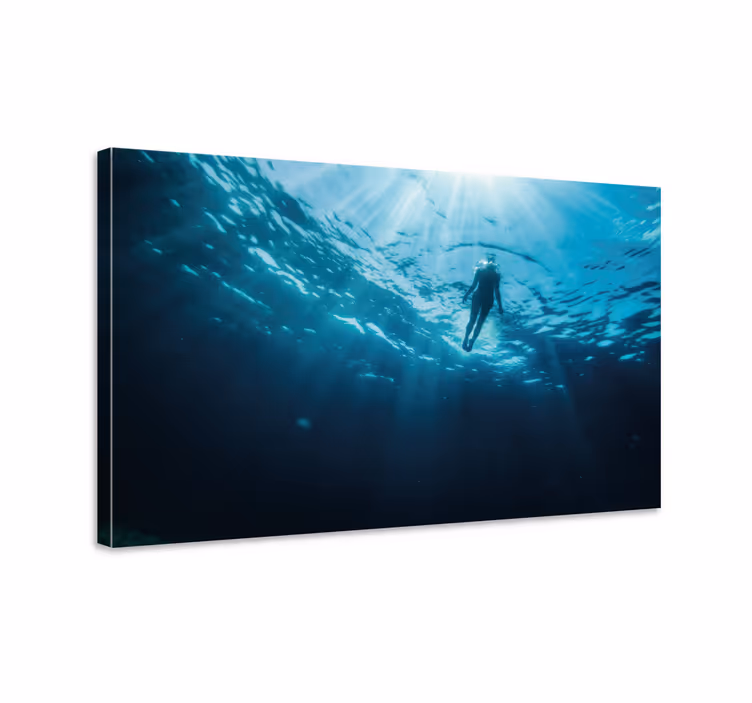 Scuba diver unterwasser-leinwandkunst - TenStickers
