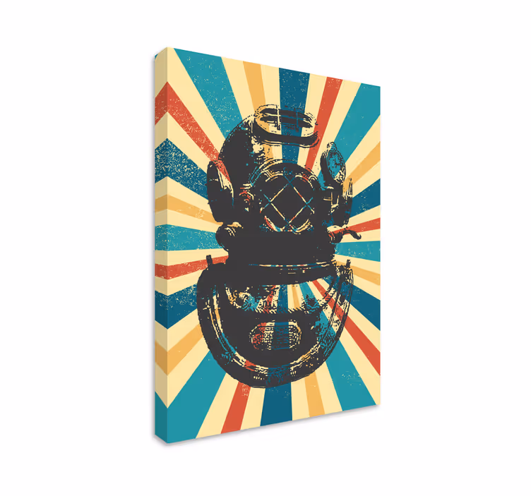 Vintage taucher-leinwand - TenStickers