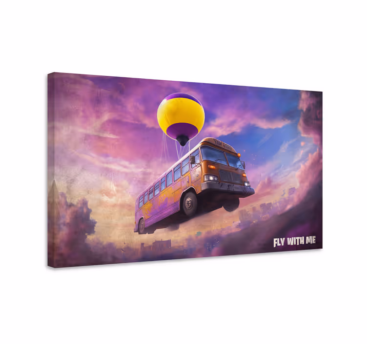 Videospiele Leinwandbilder ein Bus flog über die Stadt, und alle  - TenStickers