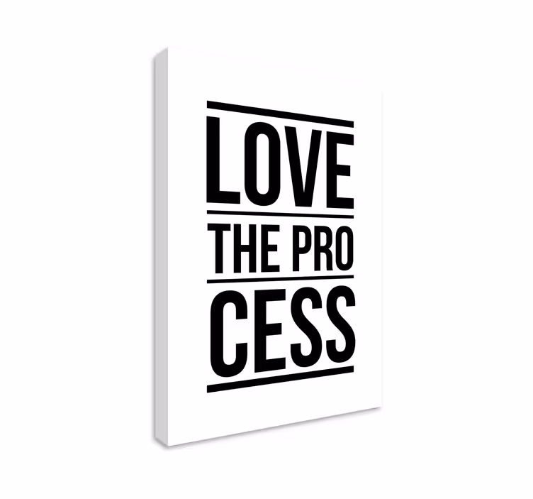 Wandbild Motivation liebe den Prozess. Verbringe Zeit damit, Ding - TenStickers