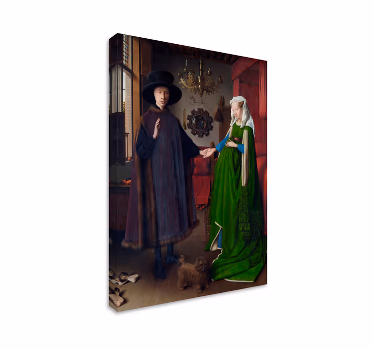 Kunst auf Leinwand die Arnolfini Porträt Malerei ist ein Gemälde  - TenStickers