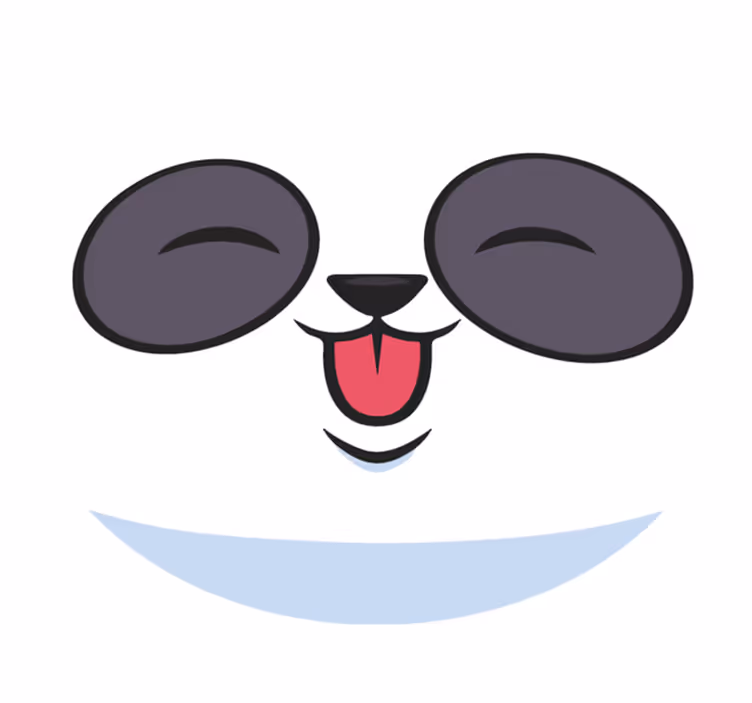 Vinyl Teppich weiß panda-gesicht - TenStickers