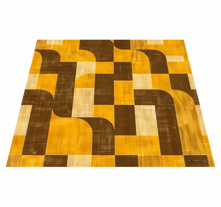 Vinyl Teppich gelb art-deco-stil - TenStickers