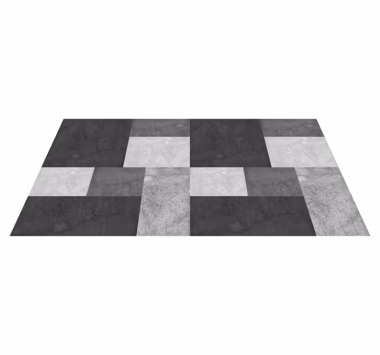 Vinyl Teppich schwarz modernes quadrate-design - TenStickers