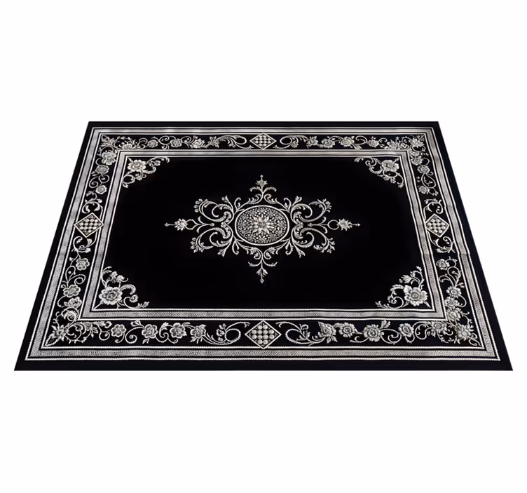 Vinyl teppich schwarz im klassischen orientalischen design - TenStickers