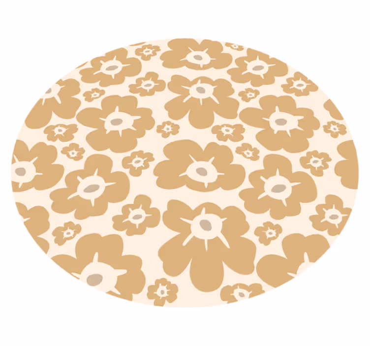 Vinyl Teppich Blumen beige mohnblumen - TenStickers
