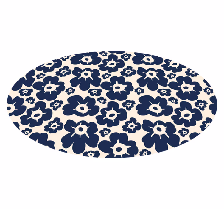 Vinyl Teppich Blumen dunkelblauer mohn - TenStickers