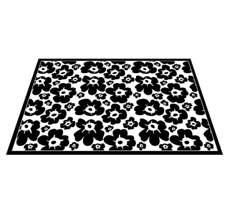 Vinyl teppich blumen schwarze mohnblume - TenStickers
