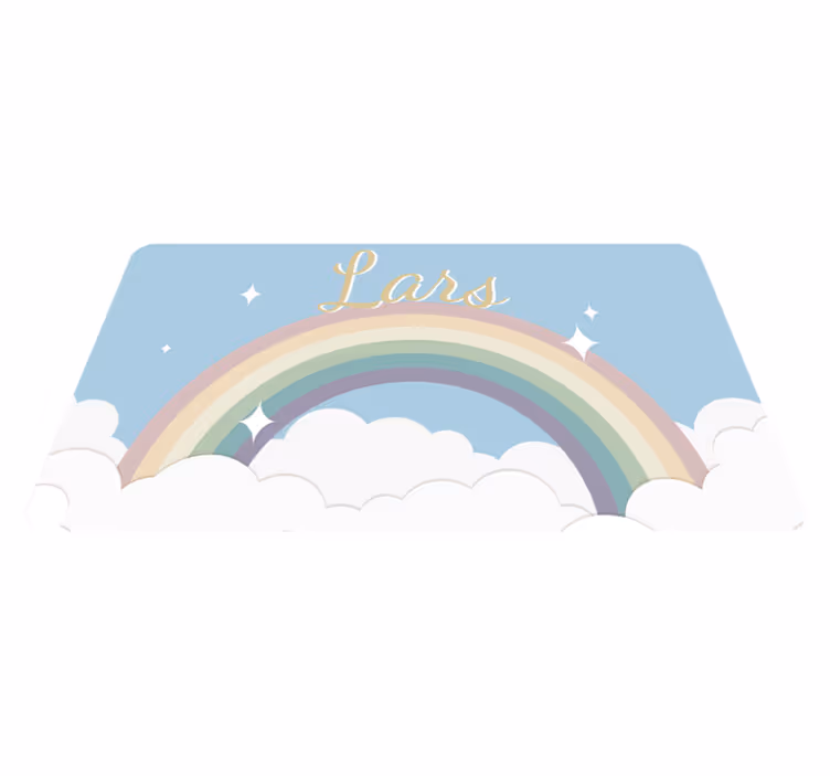 Vinyl Teppich mit Namen personalisierter regenbogen - TenStickers