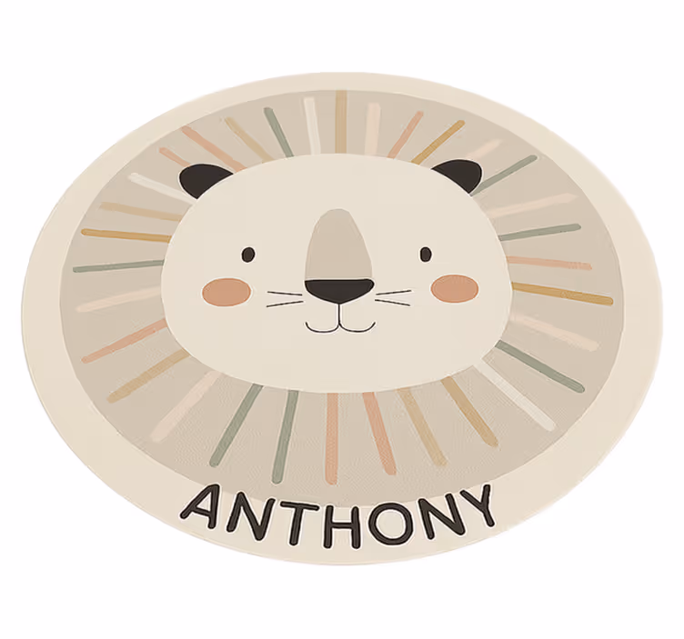 Vinylteppich kindlich benutzerdefinierter beige löwe - TenStickers