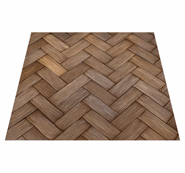 Vinyl teppich wohnzimmer in geflochtenem holzlook - TenStickers