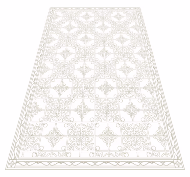 Vinyl teppich wohnzimmer beige ornamente mat - TenStickers