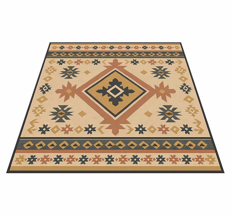 Vinyl teppich bad im boho muster - TenStickers
