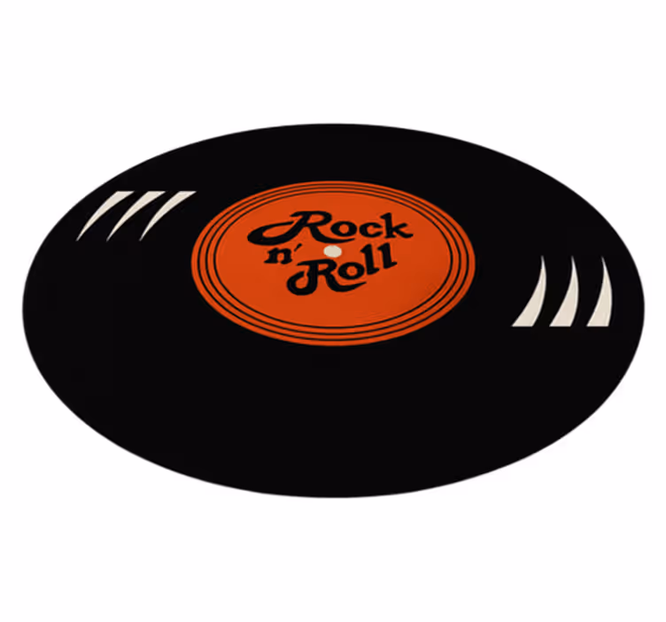 Runder vinyl teppich im rock&roll schallplatten design - TenStickers