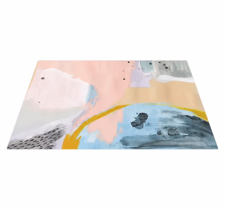 Vinyl teppich wohnzimmer mit bunten kunstmotiven - TenStickers
