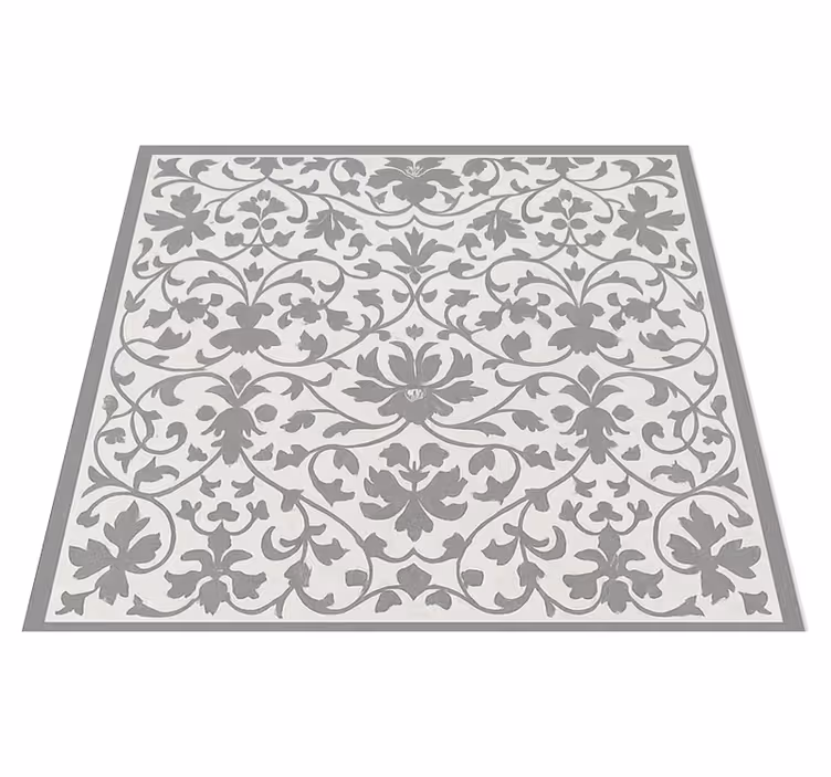 Vinyl teppich küche elegantes graues arabeskenmuster - TenStickers