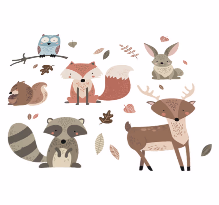 Vinyl teppich tiere im herbststil - TenStickers