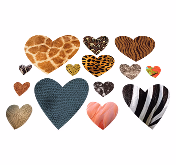 Vinyl teppich tiere mit herz tiermotiven - TenStickers