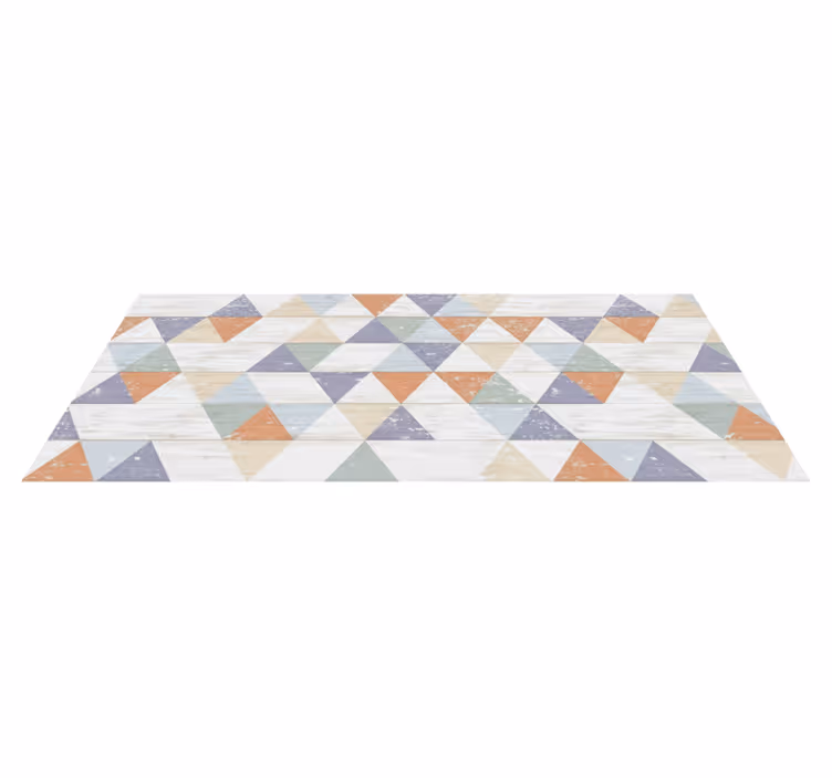 Vinyl teppich küche pastell holztriangeln - TenStickers