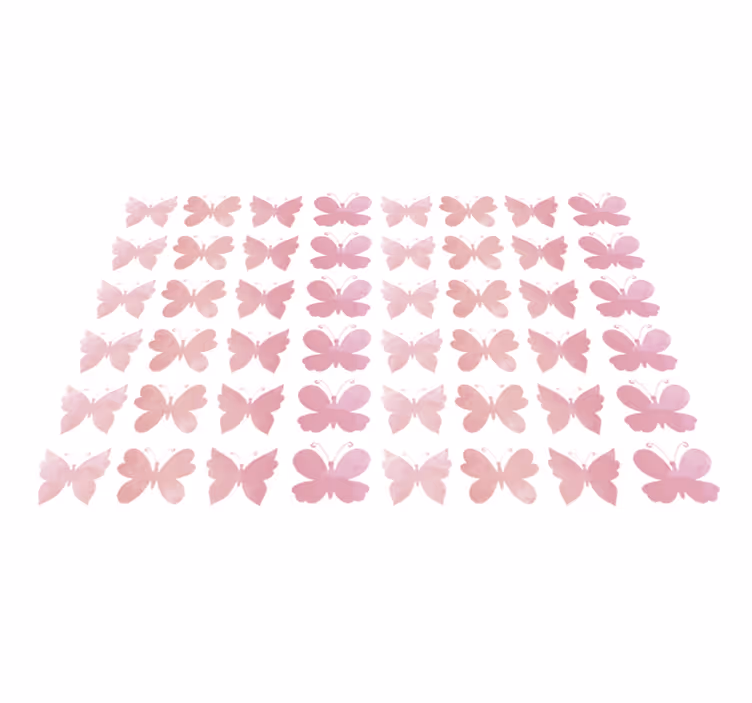 Vinyl teppich tiere mit pinken schmetterlingen design - TenStickers