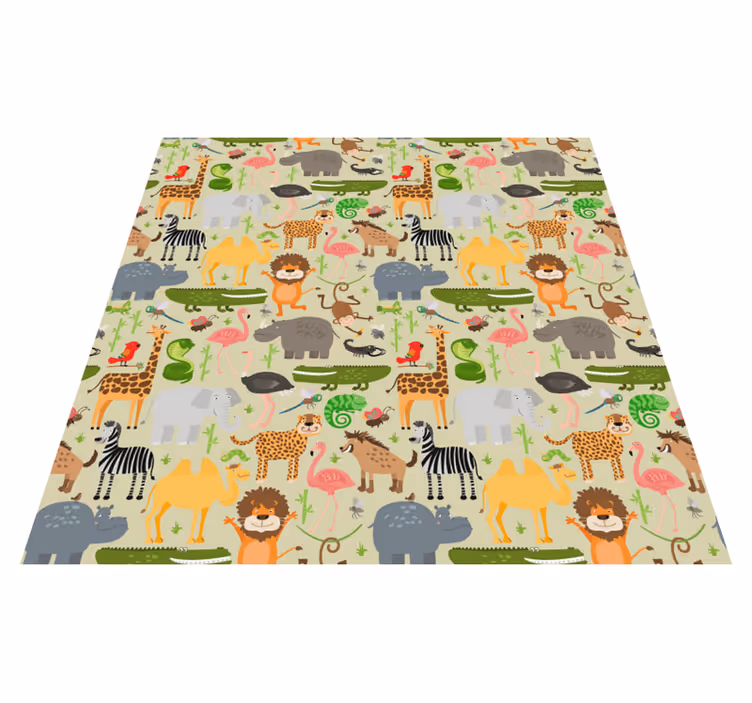 Vinyl teppich tiere dschungel design - TenStickers