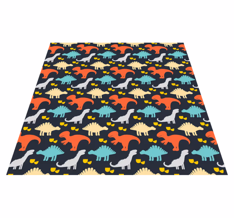 Vinyl teppich tiere mit buntem dinosaurier muster - TenStickers
