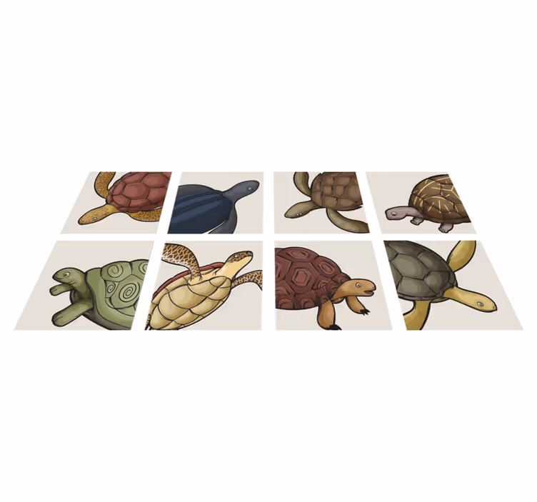 Vinyl teppich tiere auswahl an schildkrötenfliesen - TenStickers