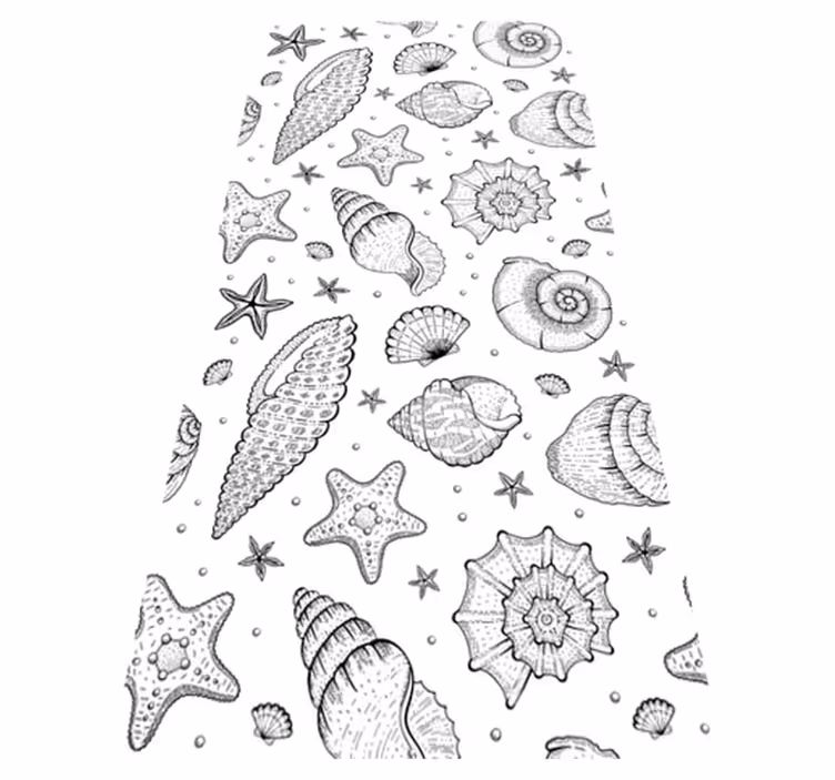 Vinyl teppich tiere meereslebewesen und muscheln - TenStickers