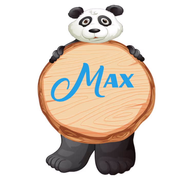 Vinyl teppich tiere panda mit name - TenStickers