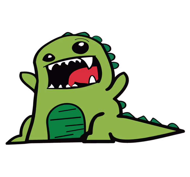 Vinyl teppich tiere grünes dinosaurier-gekritzel - TenStickers