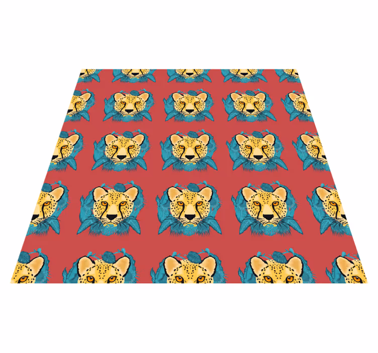 Vinyl teppich tiere im orientalischen leoparden design - TenStickers