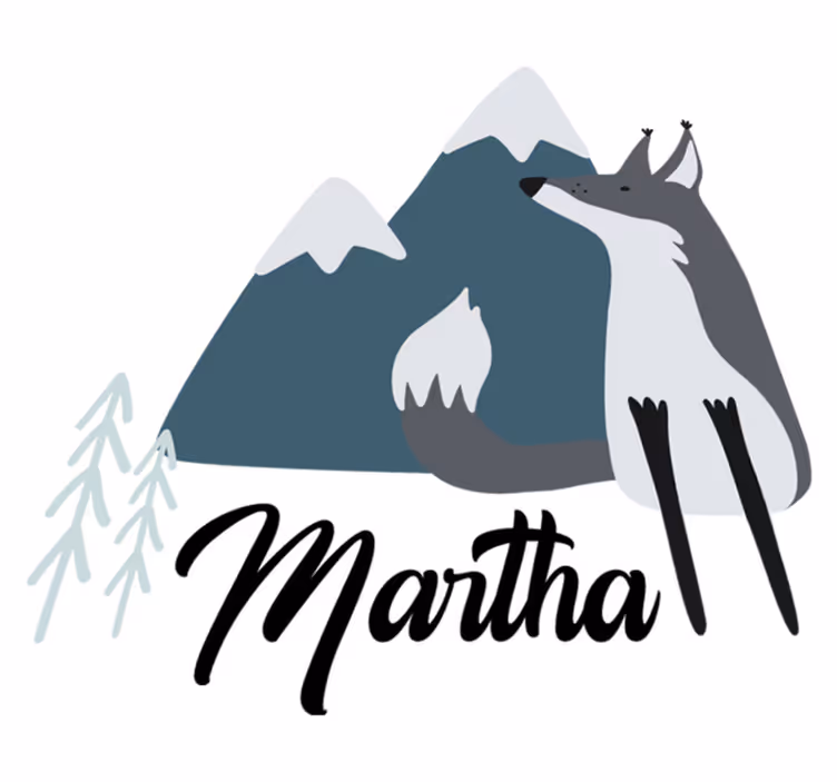 Vinyl teppich tiere personalisierter nordischer schneefuchs - TenStickers