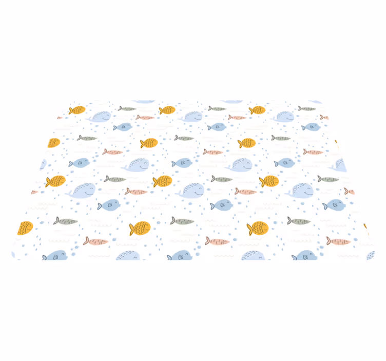 Vinyl teppich tiere mit bunten cartoon-fischen - TenStickers