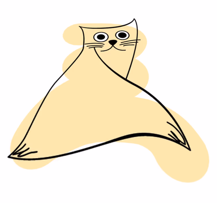 Vinyl teppich tiere mit beiger gemalter katze - TenStickers
