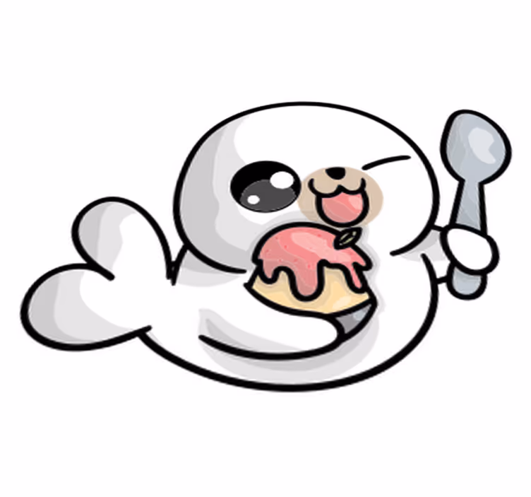 Vinyl teppich tiere anime babyrobbe - TenStickers