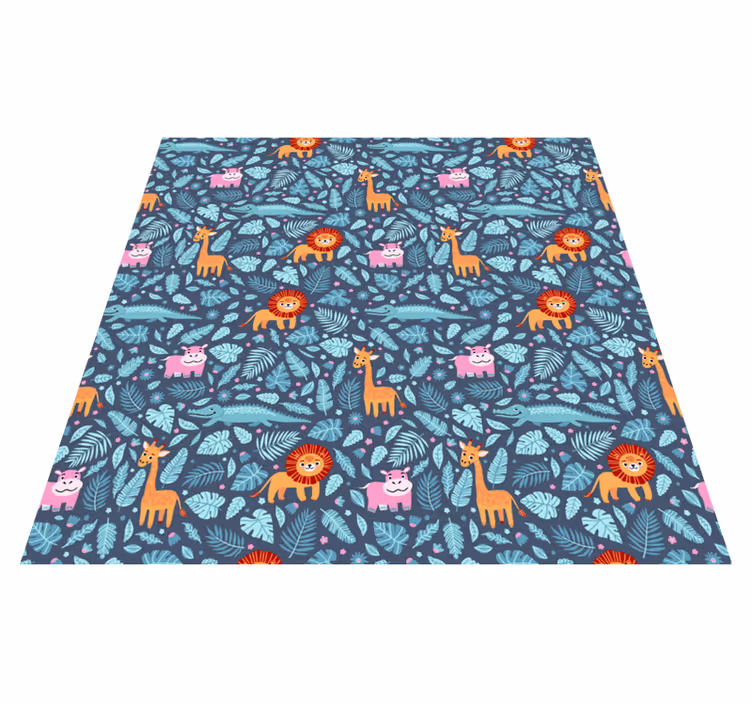 Vinyl teppich tiere mit dschungeltier-motiven - TenStickers