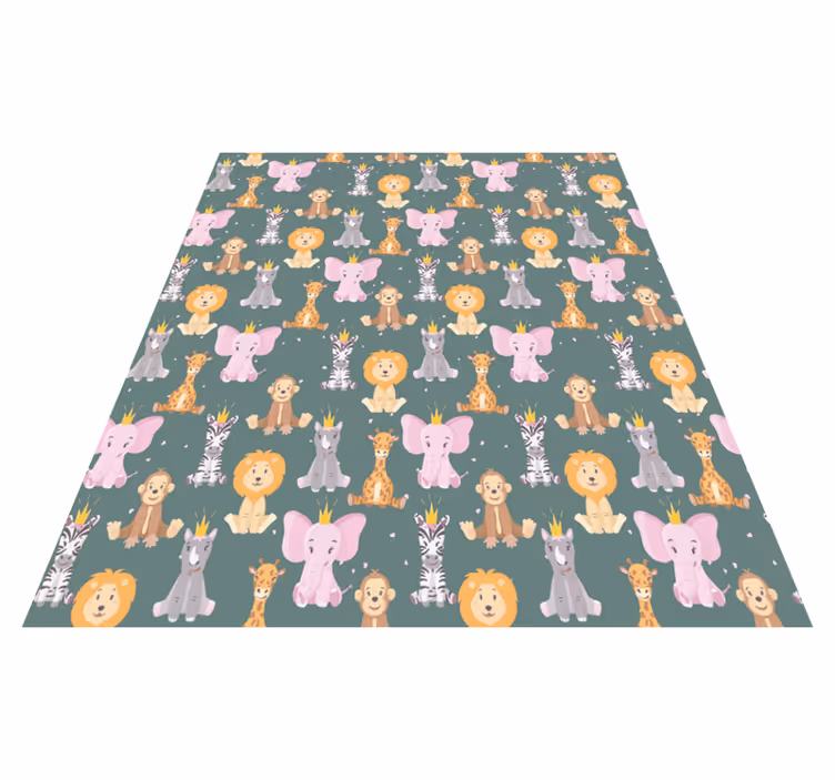 Vinyl teppich tiere im niedlichen tierdesign - TenStickers