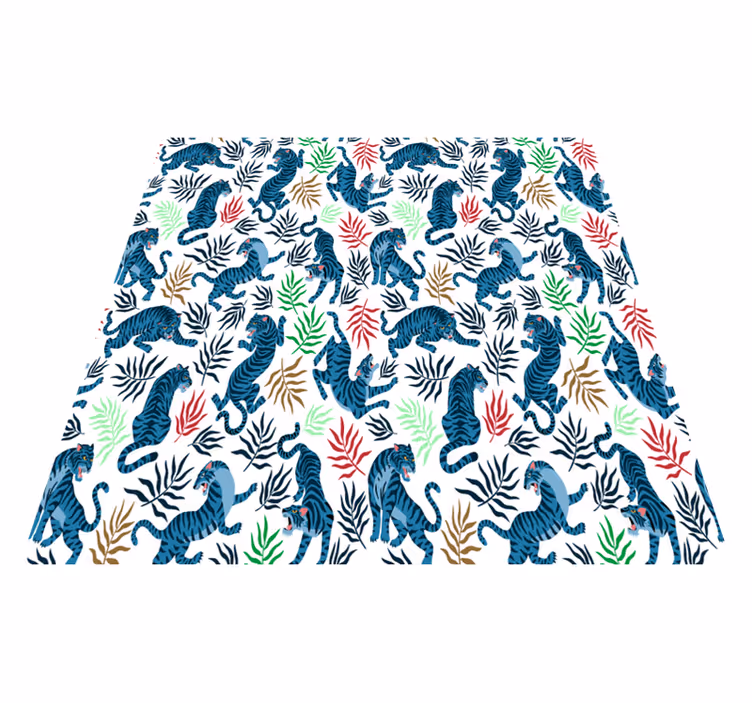 Vinyl teppich tiere mit bunten und gefährlichen leoparden - TenStickers