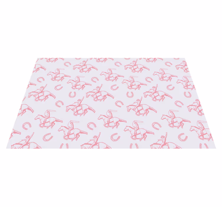 Vinyl teppich tiere im pinken cowboy-pferde-muster - TenStickers