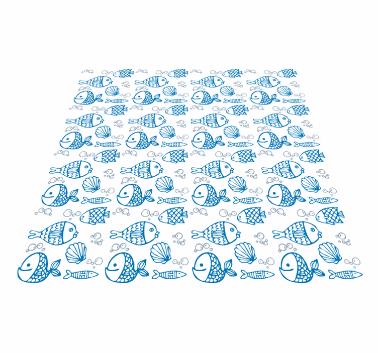 Vinyl teppich tiere mit blauen fischen im design - TenStickers