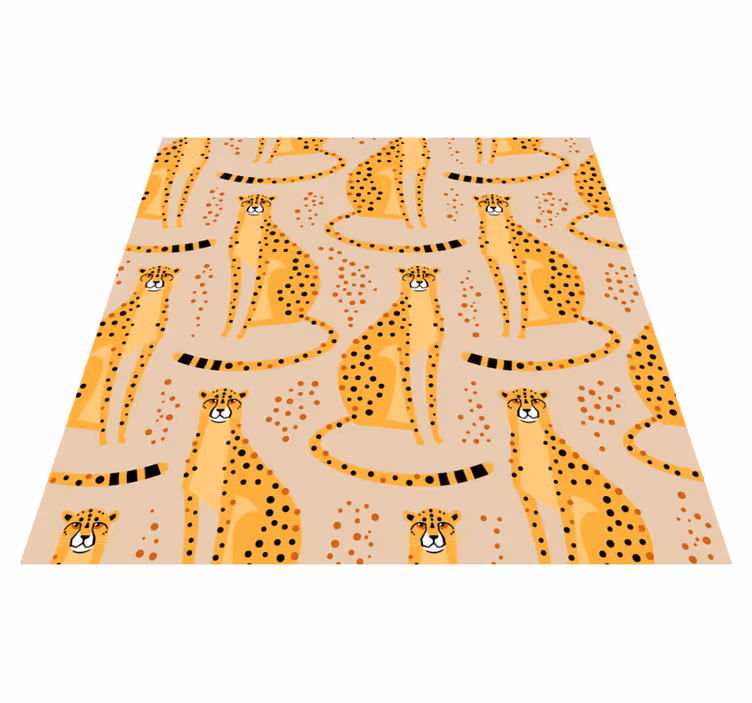 Vinyl teppich tiere mit leopardenillustration - TenStickers