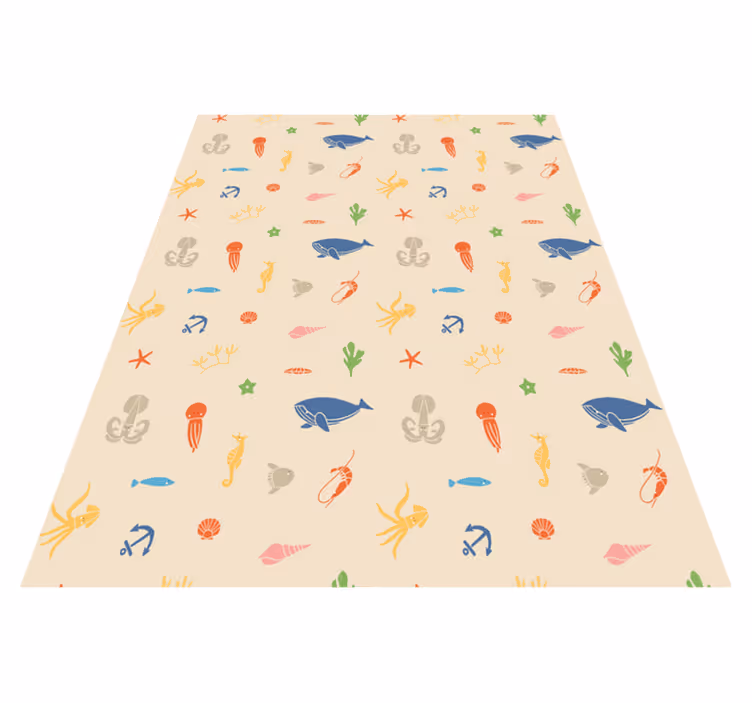 Vinyl teppich tiere mit meerestier-muster - TenStickers
