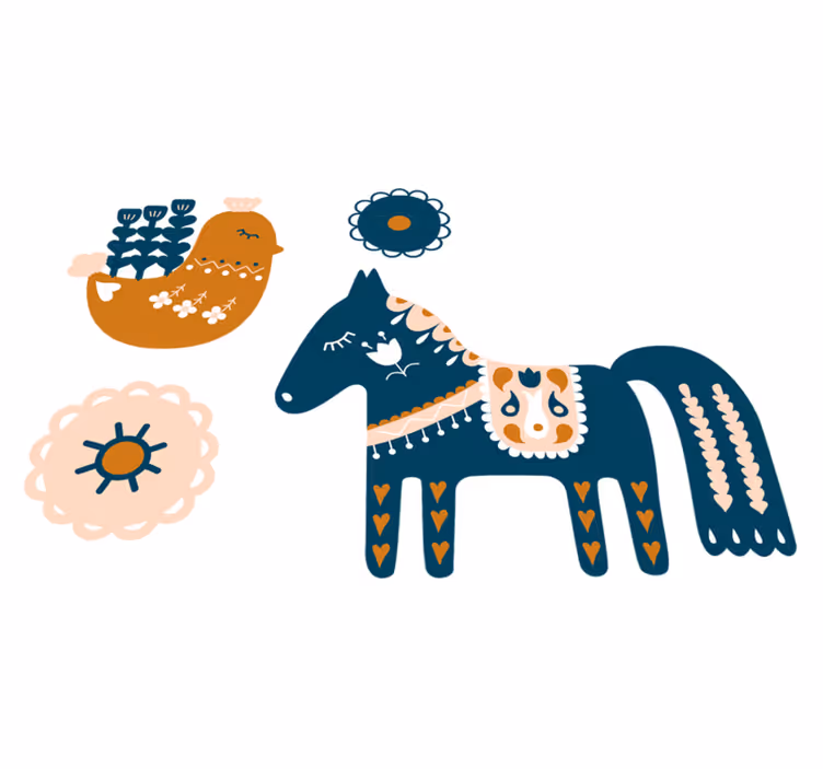 Vinyl teppich tiere bunte volks tiere - TenStickers