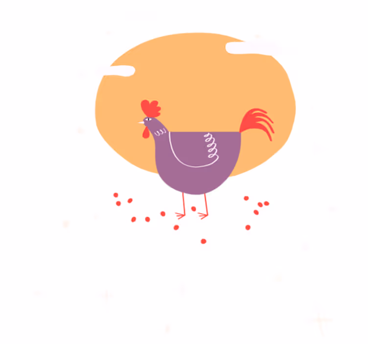 Vinyl teppich tiere charmantes bauernhof-huhn - TenStickers