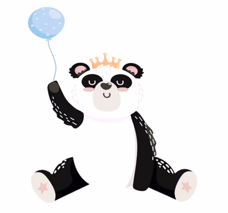 Vinyl teppich tiere niedlicher panda ballon - TenStickers
