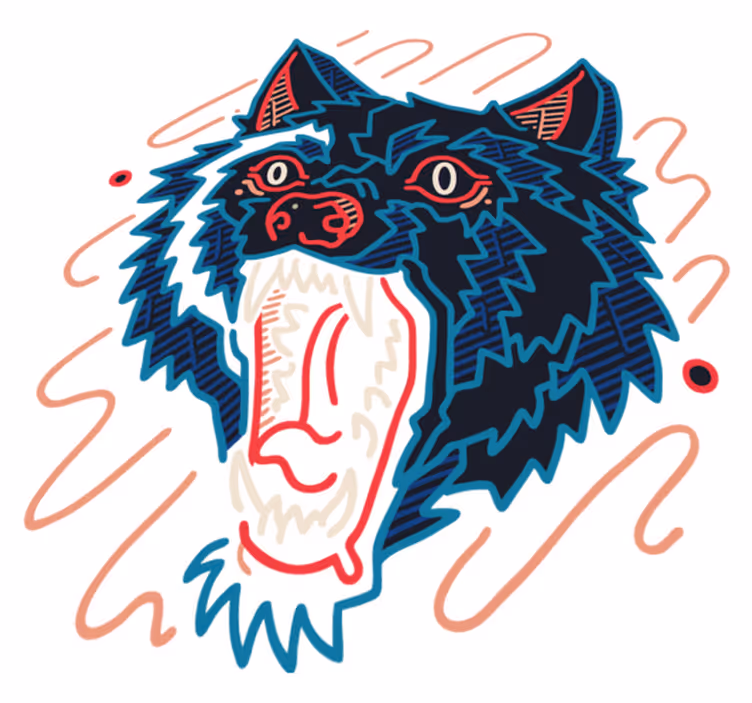 Vinyl teppich tiere heulender wolf grafik - TenStickers