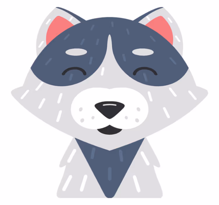 Vinyl teppich tiere mit fröhlichem tiergesicht - TenStickers