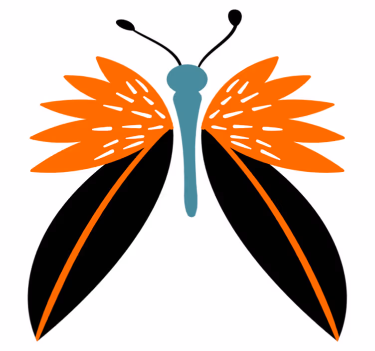 Vinyl teppich tiere bunter schmetterling akzent - TenStickers