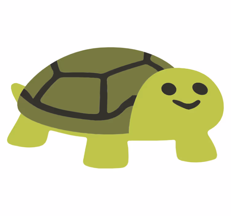 Vinyl teppich tiere mit niedlicher lächelnder schildkröte - TenStickers