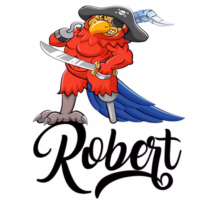 Vinyl teppich tiere mit piratenpapagei figur - TenStickers